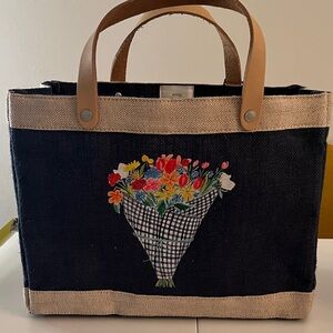 Apolis Global Citizen Jute Tote: Floral Bouquet Design Orig $78